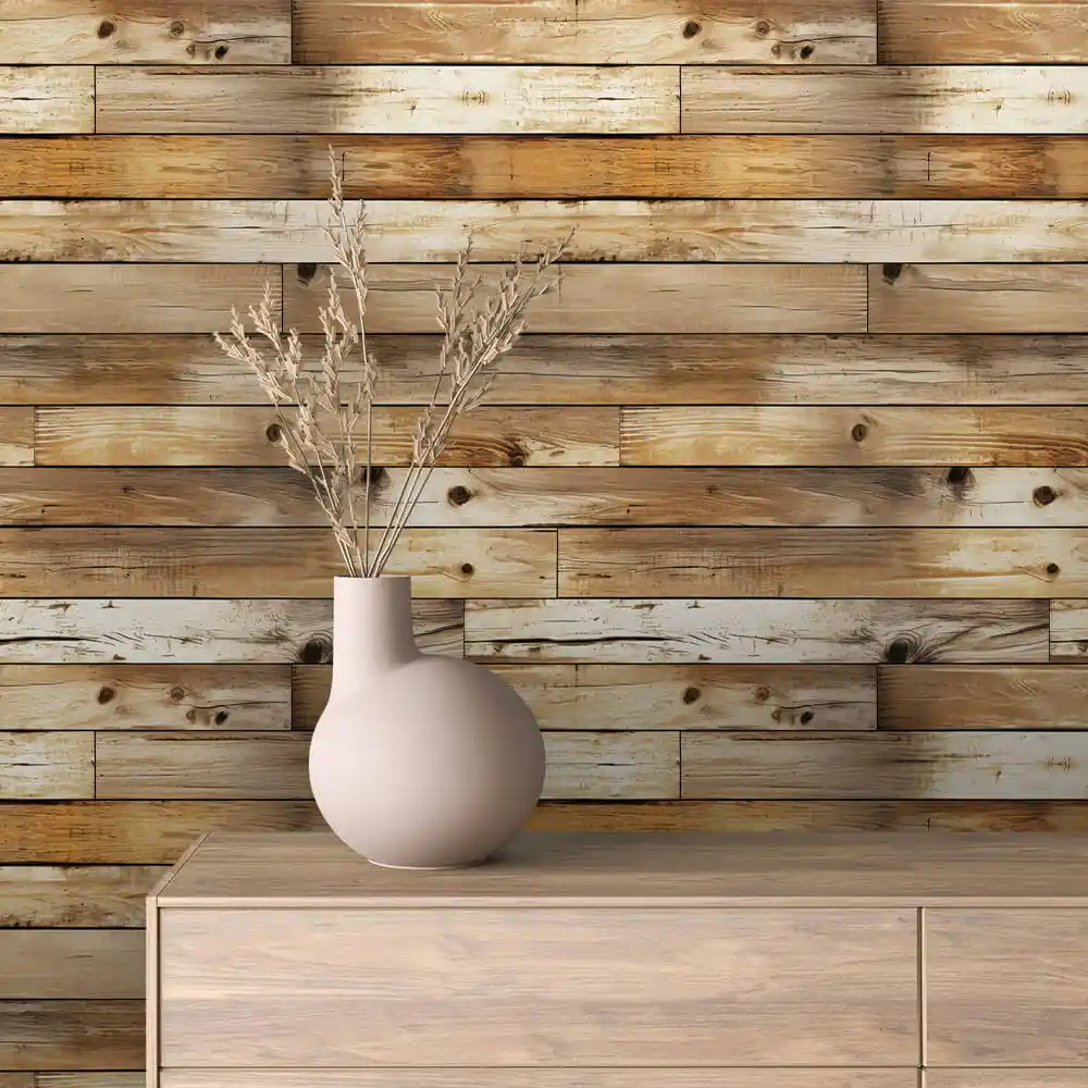 Wood texture wallpaper room preview